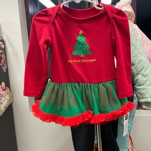 My first Christmas tulle onesie dress